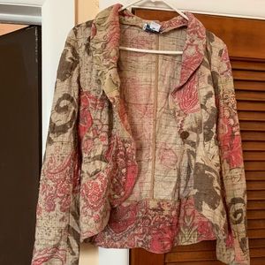 Print flounce blazer